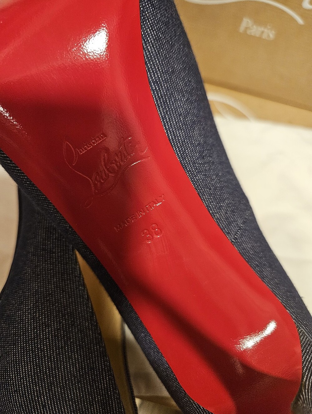 Christian Louboutin New Very Prive 120 Denim Size 38 - Picture 9 of 9